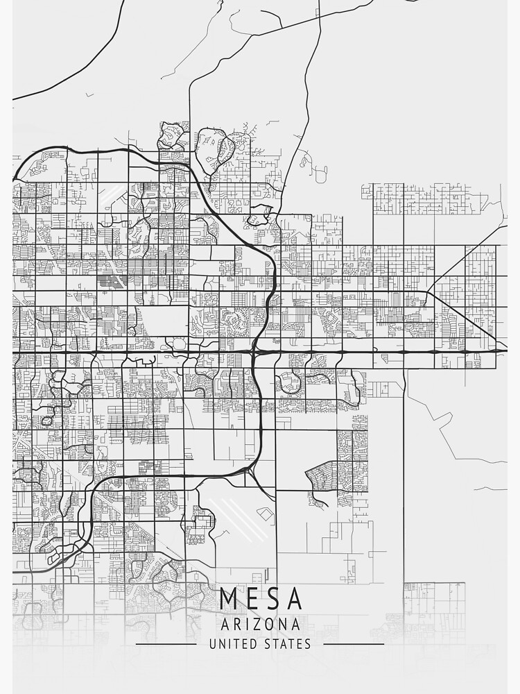 "Mesa Arizona US Gray City Map" Sticker for Sale by ctmapprint
