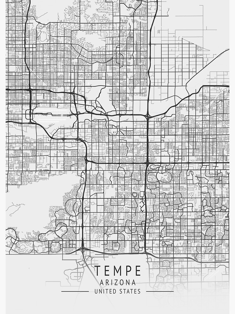 "Tempe Arizona US Gray City Map" Sticker for Sale by ctmapprint