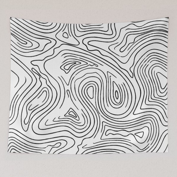 Item preview, liquid lines black and white pattern designed and sold by LIRAZ ZIV.