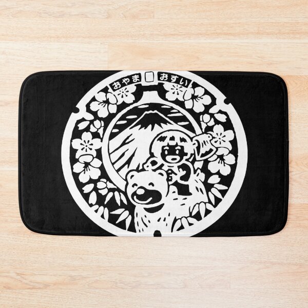 Item preview, Japanese boy and bear on manhole designed and sold by mattraski.
