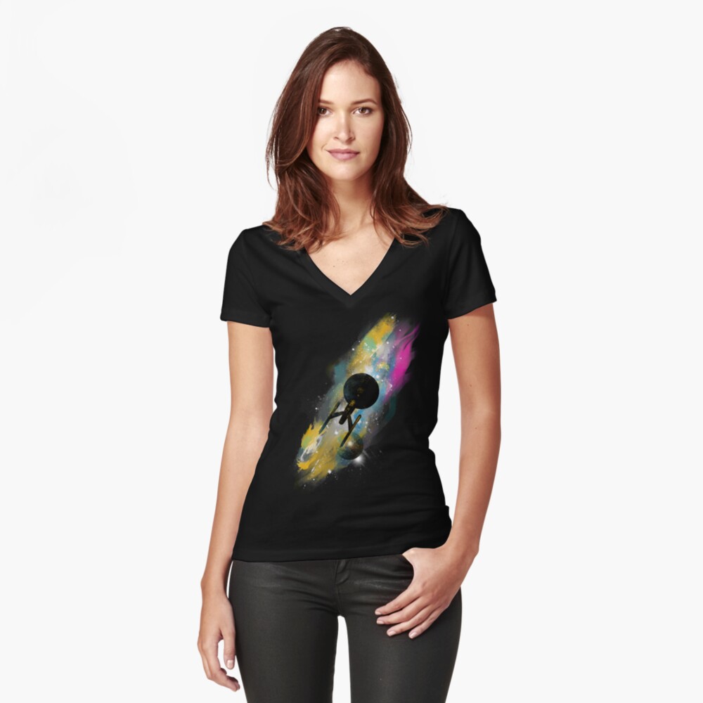 Item preview, Fitted V-Neck T-Shirt designed and sold by fredlevy-hadida.