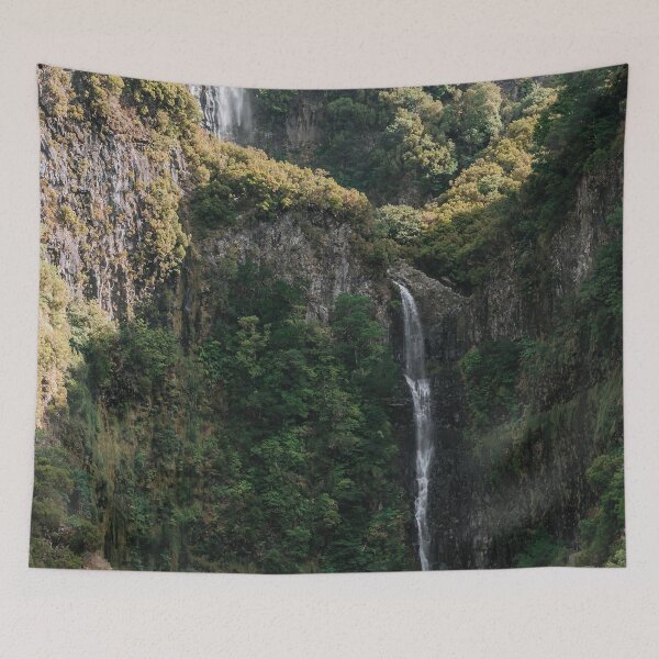 Item preview, Dreamy waterfall hidden in a forest mountain valley – Landscape Photography  designed and sold by regnumsaturni.