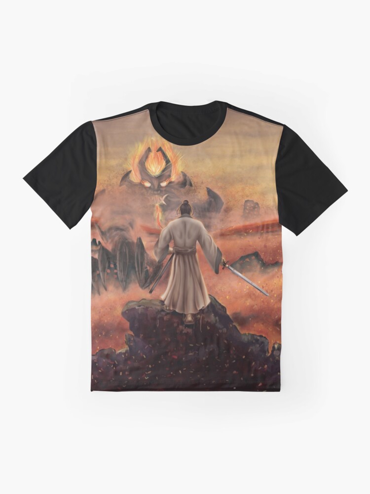 Thumbnail 4 of 5, Graphic T-Shirt, Warrior above the Sea of Fire designed and sold by TannerLail.