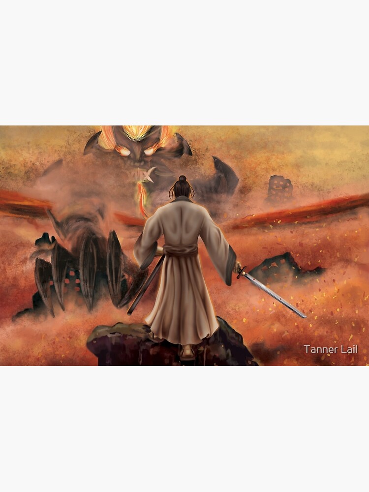 Thumbnail 4 of 4, Zipper Pouch, Warrior above the Sea of Fire designed and sold by TannerLail.