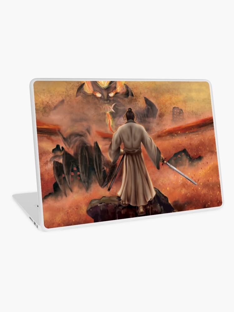 Thumbnail 1 of 2, Laptop Skin, Warrior above the Sea of Fire designed and sold by TannerLail.