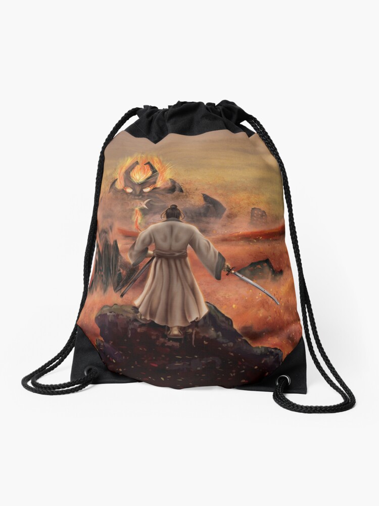 Thumbnail 1 of 3, Drawstring Bag, Warrior above the Sea of Fire designed and sold by TannerLail.