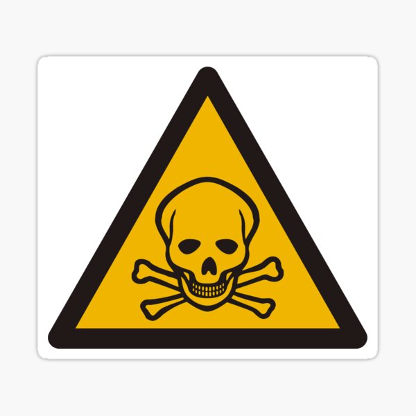 "Warning Sign Hazard" Sticker for Sale by WackyJacks Redbubble