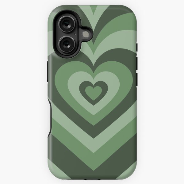 Aperçu de l'œuvre coeur latte vert sauge Coque iPhone créée et vendue par mathieugrabels.