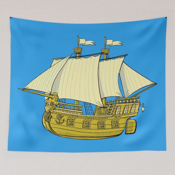 Item preview, old golden sailing ship designed and sold by duxpavlic.