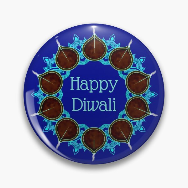 Item preview, Diwali Turquoise Mandala with Deepas designed and sold by HolidayBug.