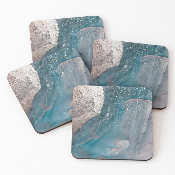 Item preview, Ocean sea, blue and silver marble print designed and sold by HadeeeeL.