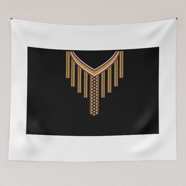 Item preview, Geometric ethnic necklace design on black background designed and sold by AnyMage.