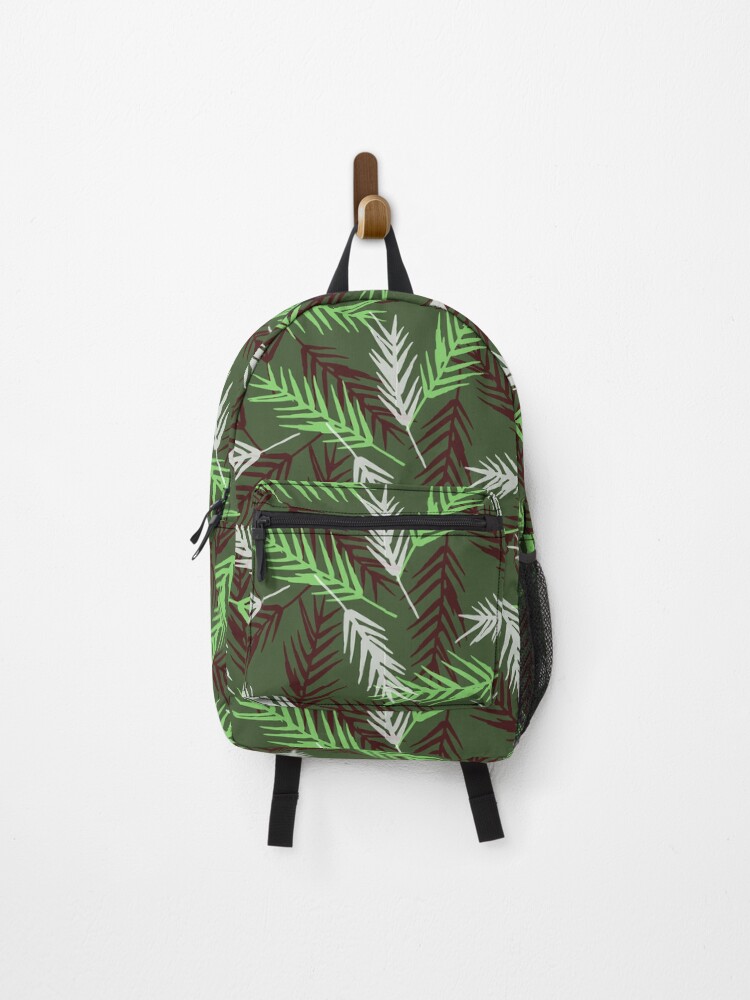 Thumbnail 1 of 3, Backpack, Evergreen Leaves Pattern designed and sold by DesignsbyEH.