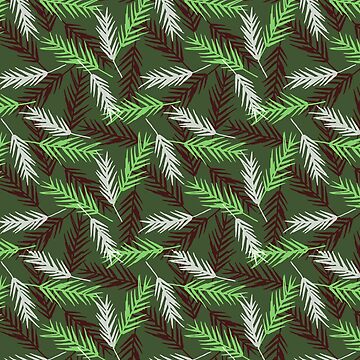 Artwork thumbnail, Evergreen Leaves Pattern by Dream Big! by E. H.