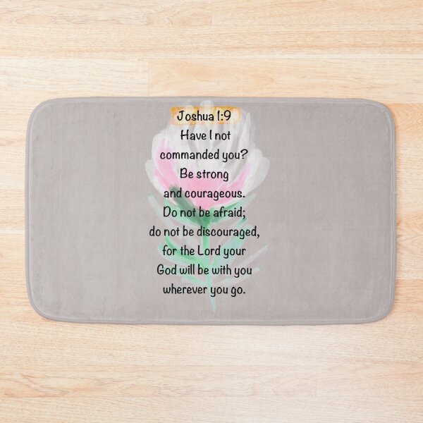Item preview, Christian quote Bible verse Joshua 1:9 watercolor art designed and sold by Echala.