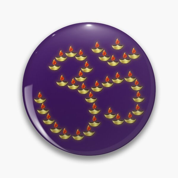 Item preview, Diwali Gold Deepa in Om Symbol Bright Burgundy designed and sold by HolidayBug.
