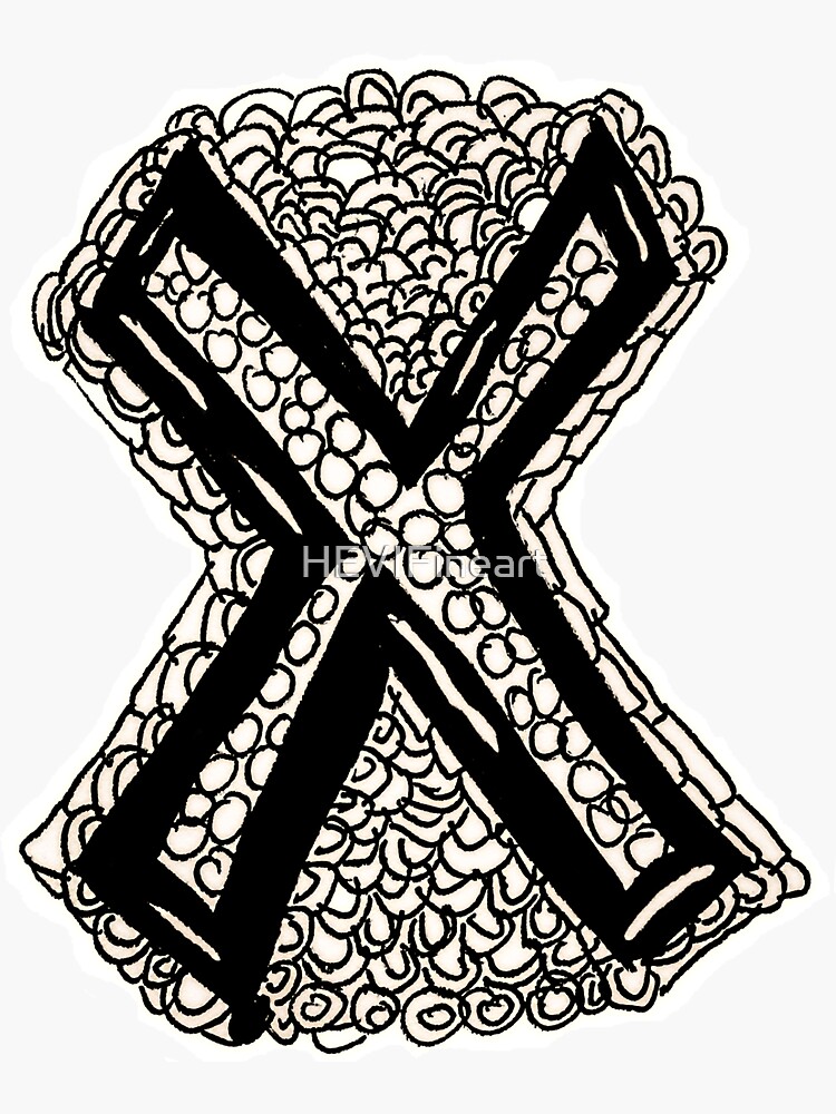Upper case black and white alphabet Letter X by HEVIFineart
