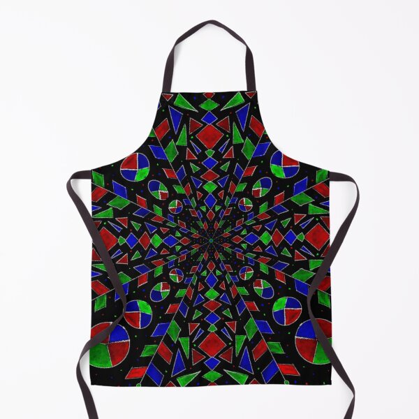 Aperçu de l'œuvre Trippy Mandala noir, rouge, bleu et vert créée et vendue par Lady Southpaw.
