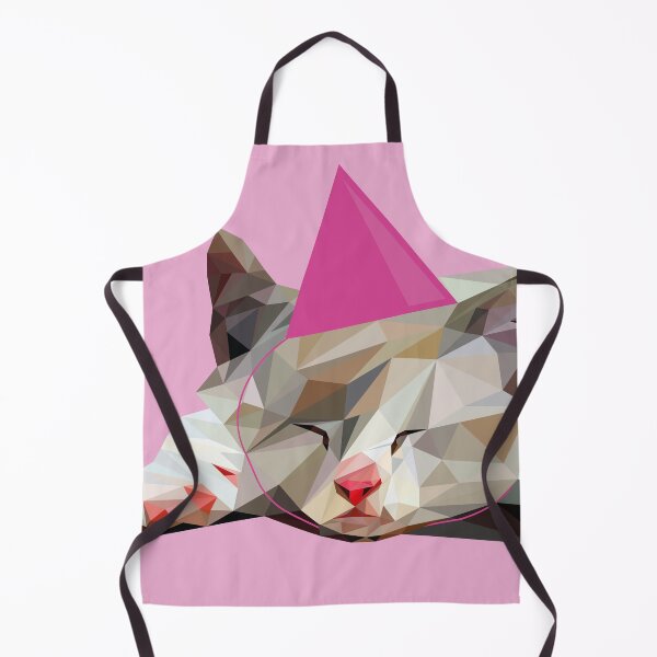 Item preview, Geometric cats portrait - cute kitten with party hat designed and sold by Itsjayrose.