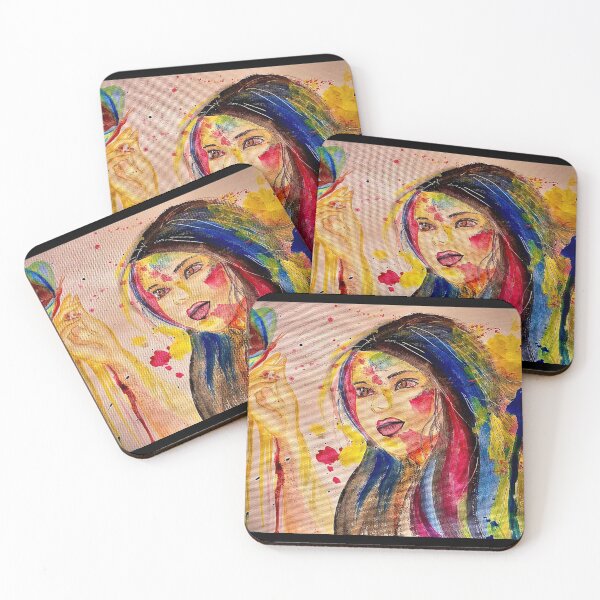 Item preview, girl with butterfly drip painting designed and sold by SimiRaghavan.