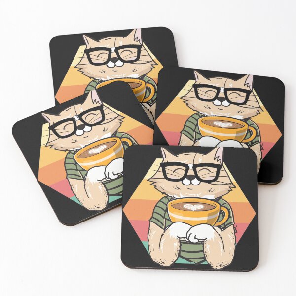 Item preview, Cute kitty cat holding a coffee mug designed and sold by NerdTypeStuff.