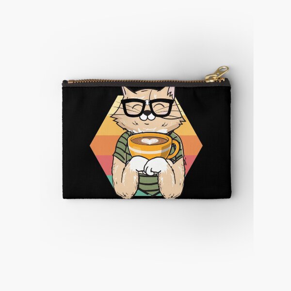 Item preview, Cute kitty cat holding a coffee mug designed and sold by NerdTypeStuff.