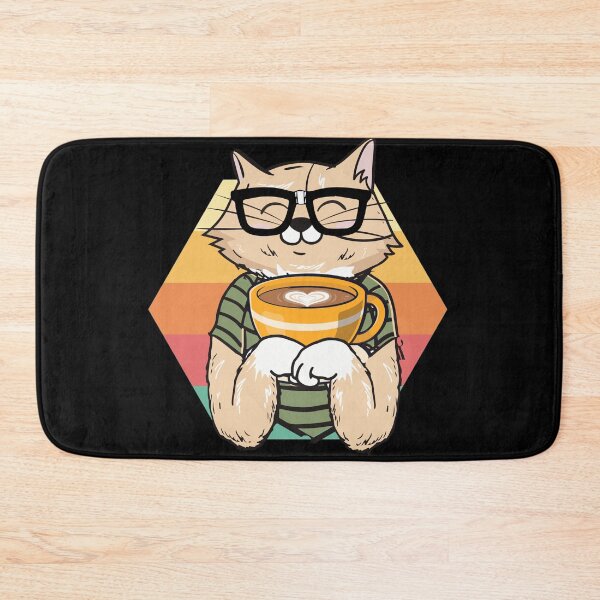 Item preview, Cute kitty cat holding a coffee mug designed and sold by NerdTypeStuff.