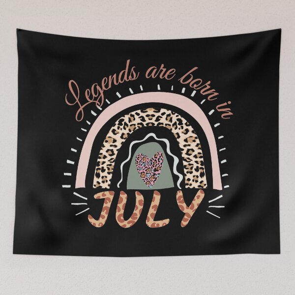 Item preview, Legends are Born in July, Leopard Boho Rainbow  designed and sold by ACC .