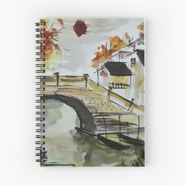 Item preview, The stone bridge landscape watercolor designed and sold by Nammy9nine.