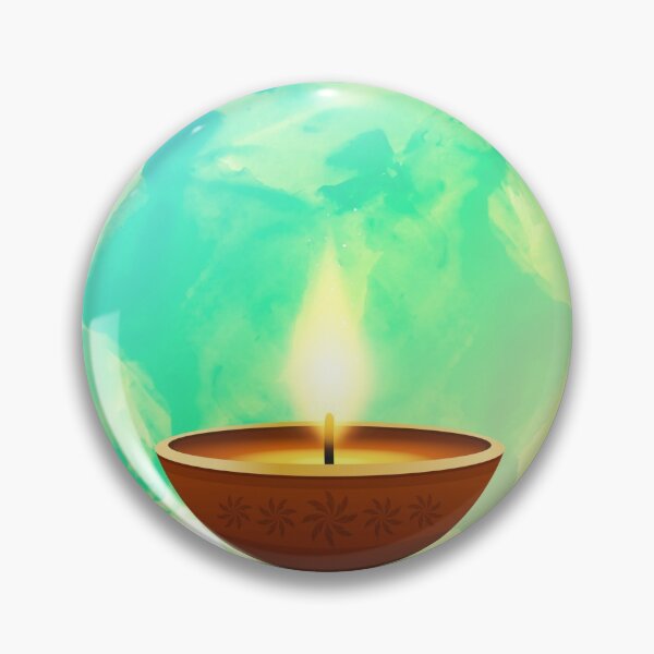Item preview, Diya Diwali Green Watercolor designed and sold by HolidayBug.