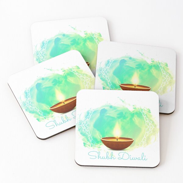 Item preview, Diya Diwali Green Watercolor designed and sold by HolidayBug.