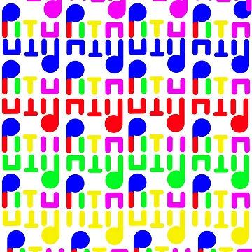 Artwork thumbnail, Musical note, rainbow pattern by CreateToBe