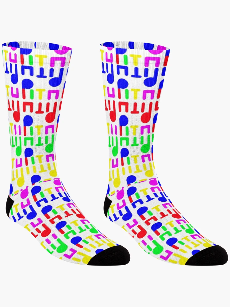 Thumbnail 3 of 5, Socks, Musical note, rainbow pattern designed and sold by CreateToBe.