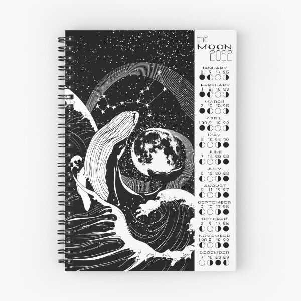 Item preview, Moon Calendar 2022 / Lunar calendar 2022 / EST / Moon phase calendar / Astrology calendar / Christmas calendar / Whale moon spirit art poster designed and sold by GalleryArtField.