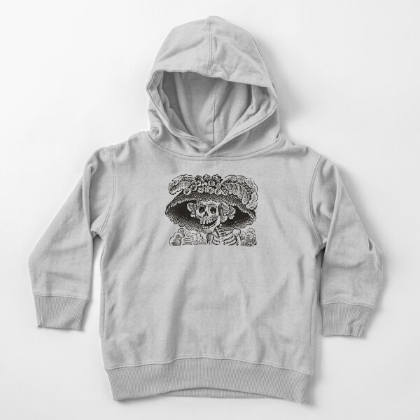 Calavera Catrina | Day of the Dead | Dia de los Muertos | Skulls and Skeletons | Vintage Skeletons | Black and White | Toddler Pullover Hoodie