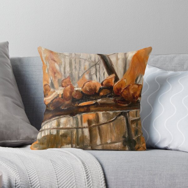 Wood Ear Fungus in the Winter Throw Pillow
