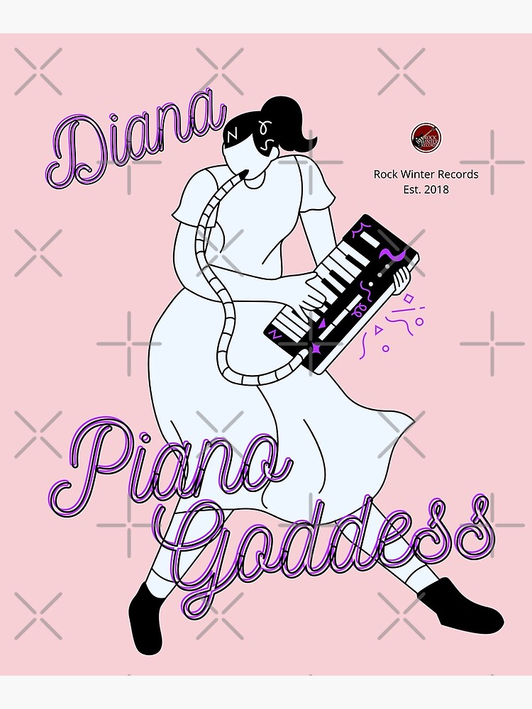 Thumbnail 3 of 3, Poster, Diana: Piano Goddess rwr designed and sold by RockWinterRec.