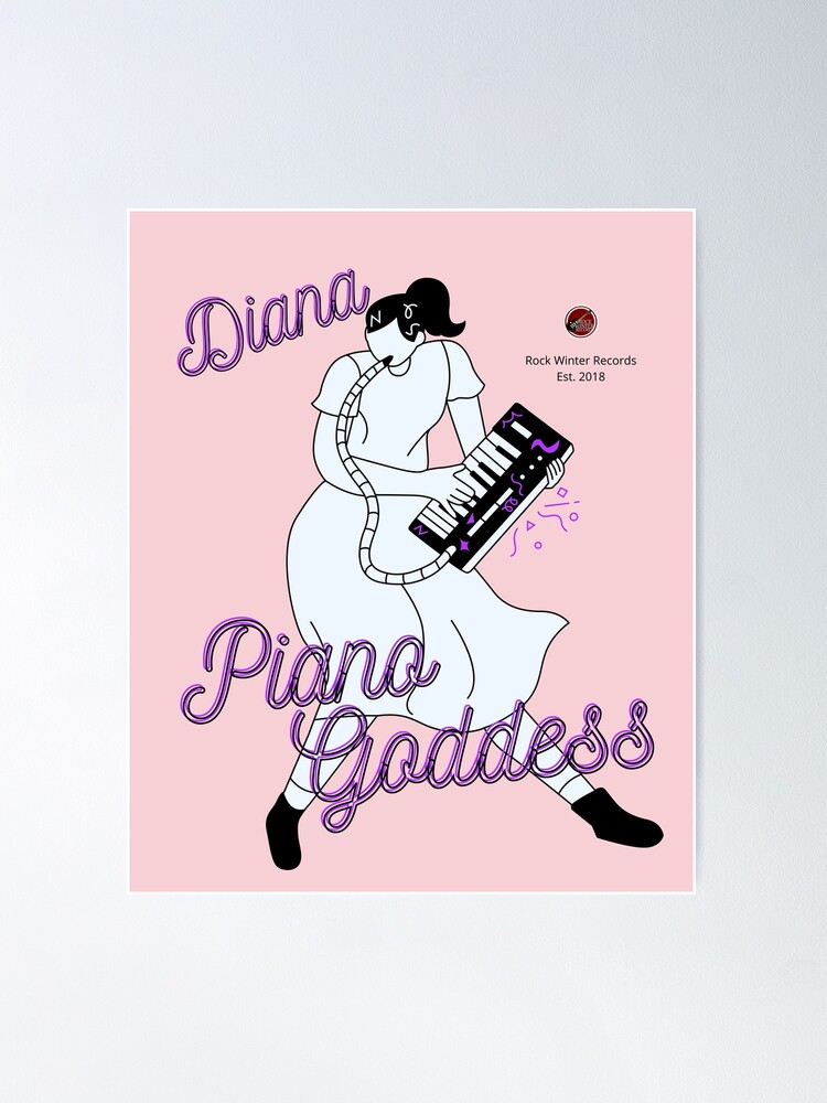 Thumbnail 2 of 3, Poster, Diana: Piano Goddess rwr designed and sold by RockWinterRec.