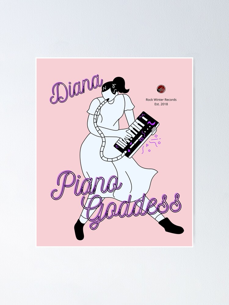 Thumbnail 1 of 3, Poster, Diana: Piano Goddess rwr designed and sold by RockWinterRec.