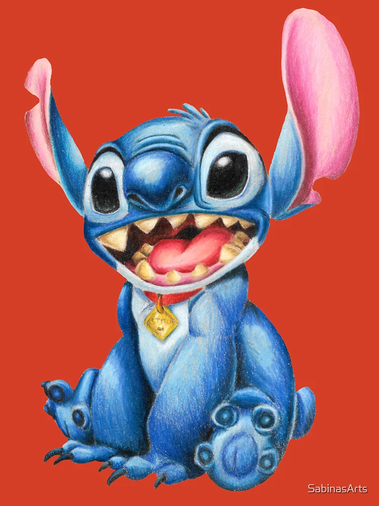 Stitch - Colored pencils Poster for Sale by SabinasArts