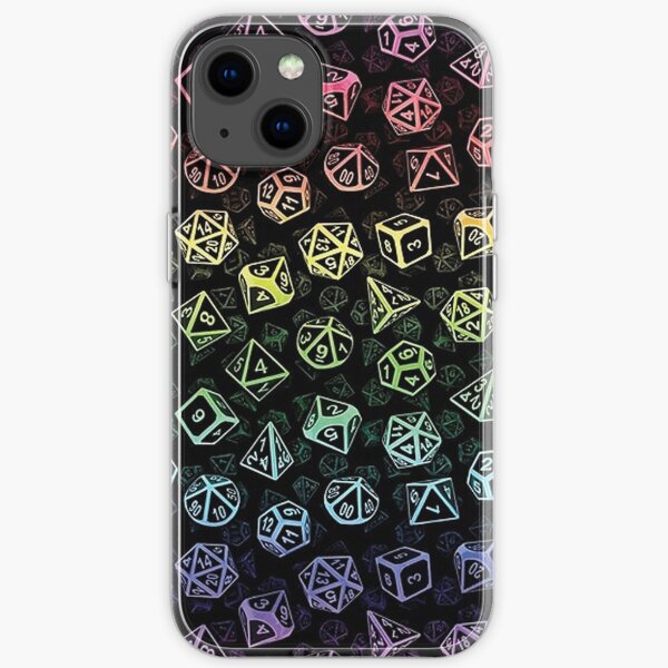 D20 Dice Set Pattern (Rainbow) iPhone Soft Case