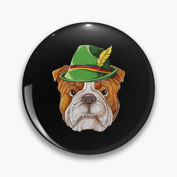 Item preview, English Bulldog Oktoberfest Lederhosen Alpine Hat designed and sold by RorenSteven.