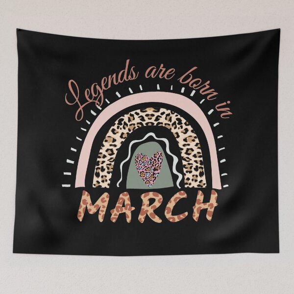 Item preview, Legends are Born in March, Leopard Boho Rainbow  designed and sold by ACC .