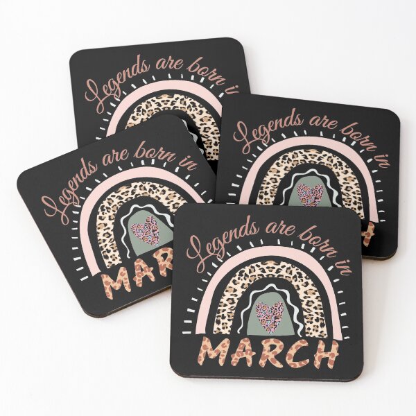 Item preview, Legends are Born in March, Leopard Boho Rainbow  designed and sold by ACC .