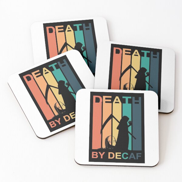 Item preview, Death by decaf coffee - vintage sunset - Halloween designed and sold by hasbeenz.