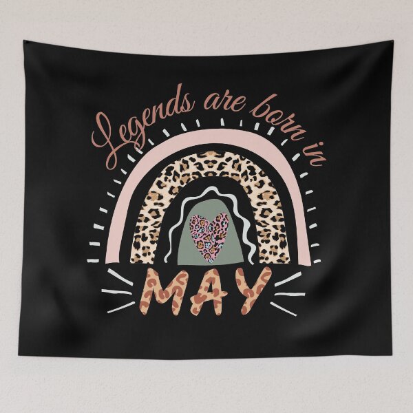 Item preview, Legends are Born in May, Leopard Boho Rainbow  designed and sold by ACC .