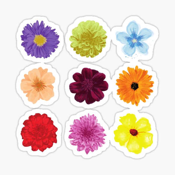 pack of summer flower patterns Sticker