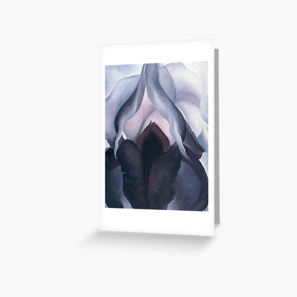"black iris O Keeffe flower pattern" Greeting Card for Sale