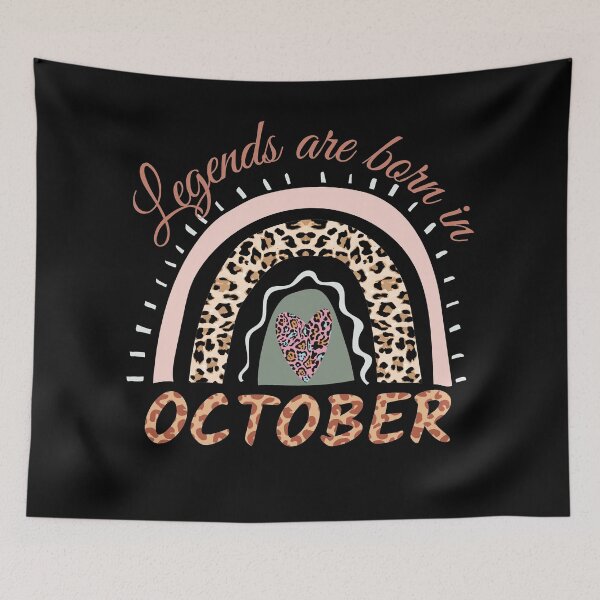Item preview, Legends are Born in October, Leopard Boho Rainbow  designed and sold by ACC .
