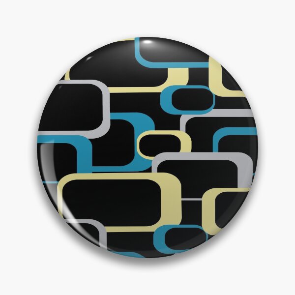 Item preview,  Retro Squares Pattern Blue Gray Yellow Black Background designed and sold by ValeriesGallery.